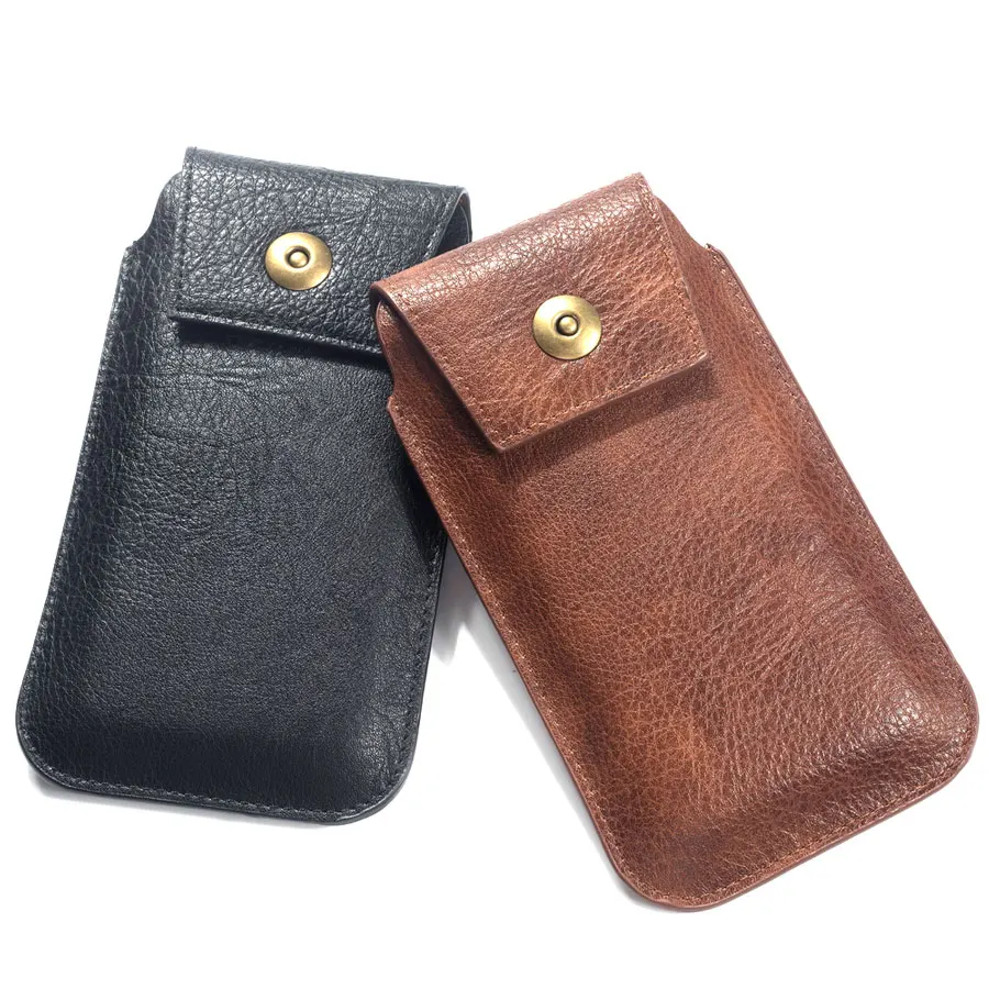 CHEZVOUS Flip Leather Phone Case For Smart Cell Phones 4.7-6.5inch Belt Clip Holster Pouch Ultra-thin Waist Bag Outdoor Climbing