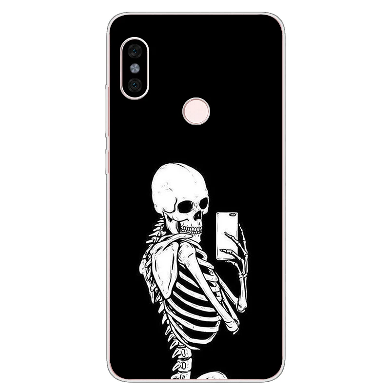 ciciber Phone Case for Xiaomi Mix Max 3 2 2s Cover Mi A2 9 8 6 5 F1 A1 5X 6X 5c 5s Lite Plus Pro SE Human Skeleton |