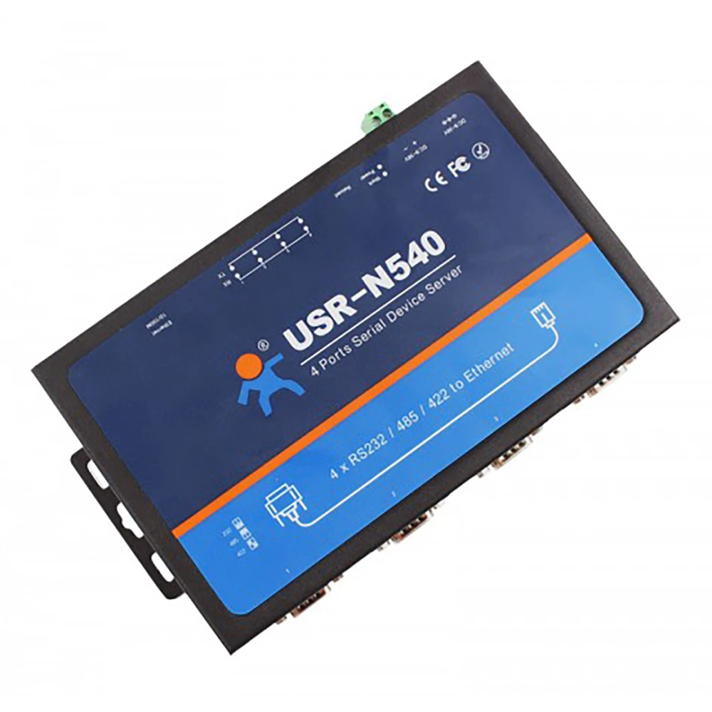 4 Ports Serial to Ethernet Network Converter RS232 RS485 RJ45 RS422 IP Lan Server Module Support Modbus RTU To TCP USR-N540 |