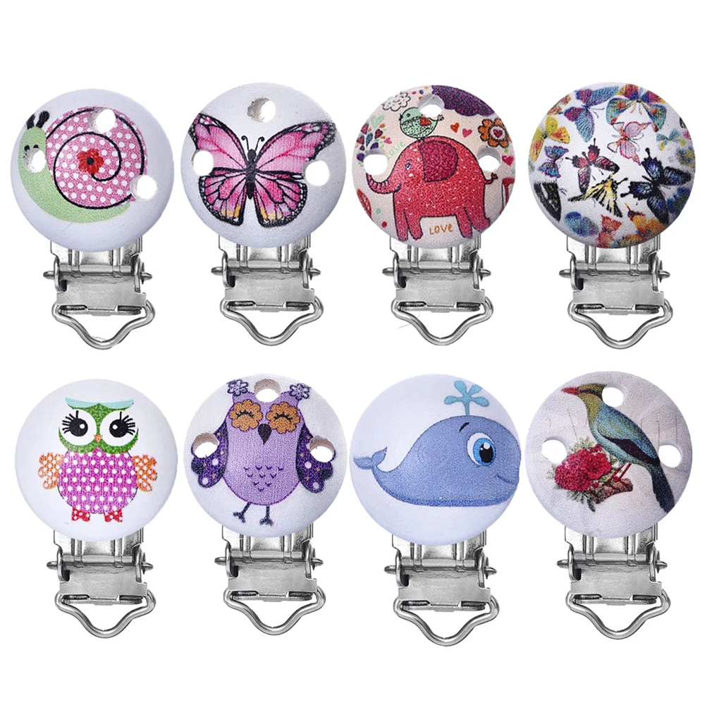 5 шт./партия металлические деревянные клипсы для соски одноцветные Держатели