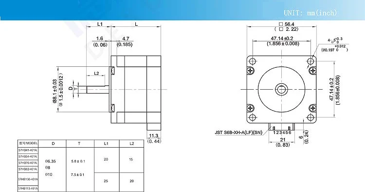 Шаговый двигатель Jtengsys CE ROSH 57HB76 401A крутящий момент 2 3 нм фазовый ток 4A для