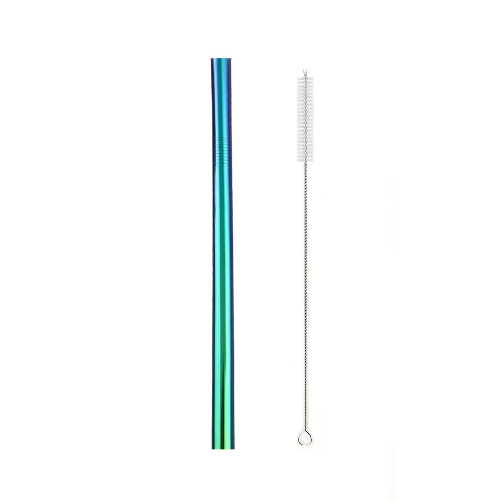 12mm Up Rainbow 4/8 шт. Многоразовые соломинкой 304 Нержавеющая сталь металлическая соломинка с чистящая щетка для кружек 20/30 унций Радуга экологически чистые питьевые соломинки - Цвет: 12mm Up Rainbow