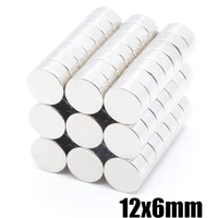 100pcs 12x6 mm n35 round cylinder neodymium permanent super strong powerful magnet 126mm art craft connection free shipping