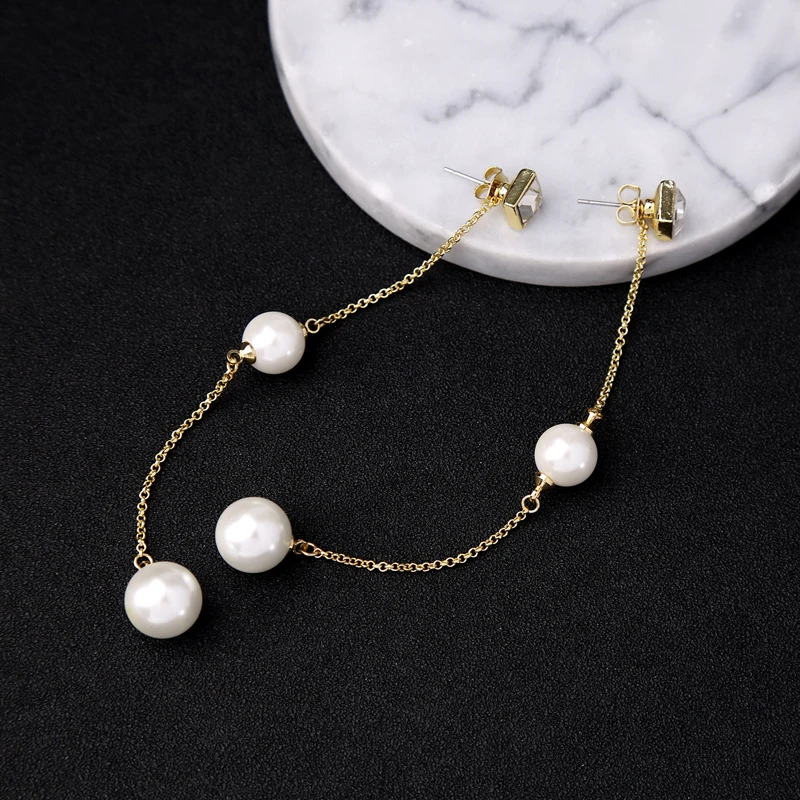 Очаровательные квадратные серьги с искусственным жемчугом KISS ME 2018 популярные