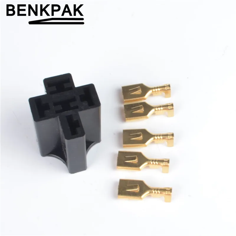 2 комплекта авто автомобиль 5 Pin реле гнездо держатель с 5 шт. 6,3 мм медный терминал - Габаритные размеры: Socket 2set