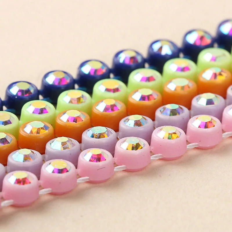 Индеец бисером отделка стразами AB Кристалл Rhinestone полосы 10 метров/карта SS8|rhinestone