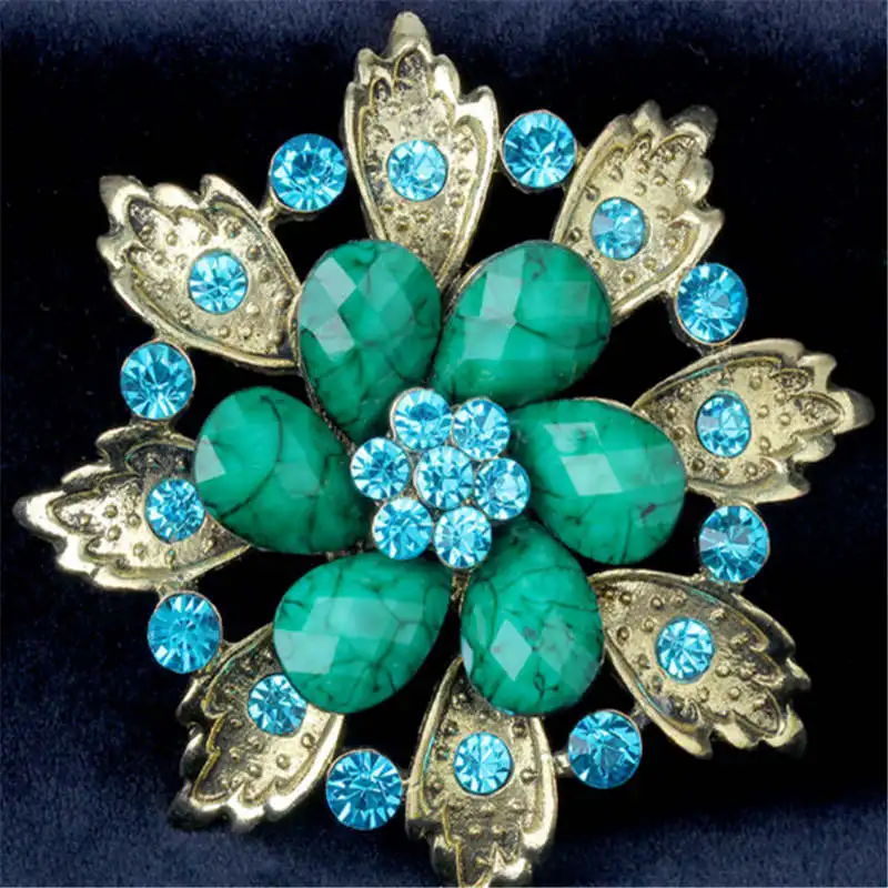 HYB Кристалл Rhinestone TEARDROP Брошь Булавки в форме полумесяца Для женщин Одежда