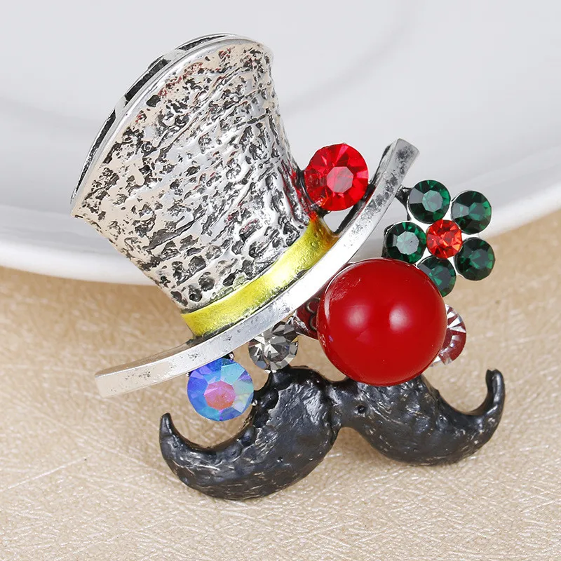 Женская винтажная шляпа с бородой брошь клоун на заколках 2019|Броши| |