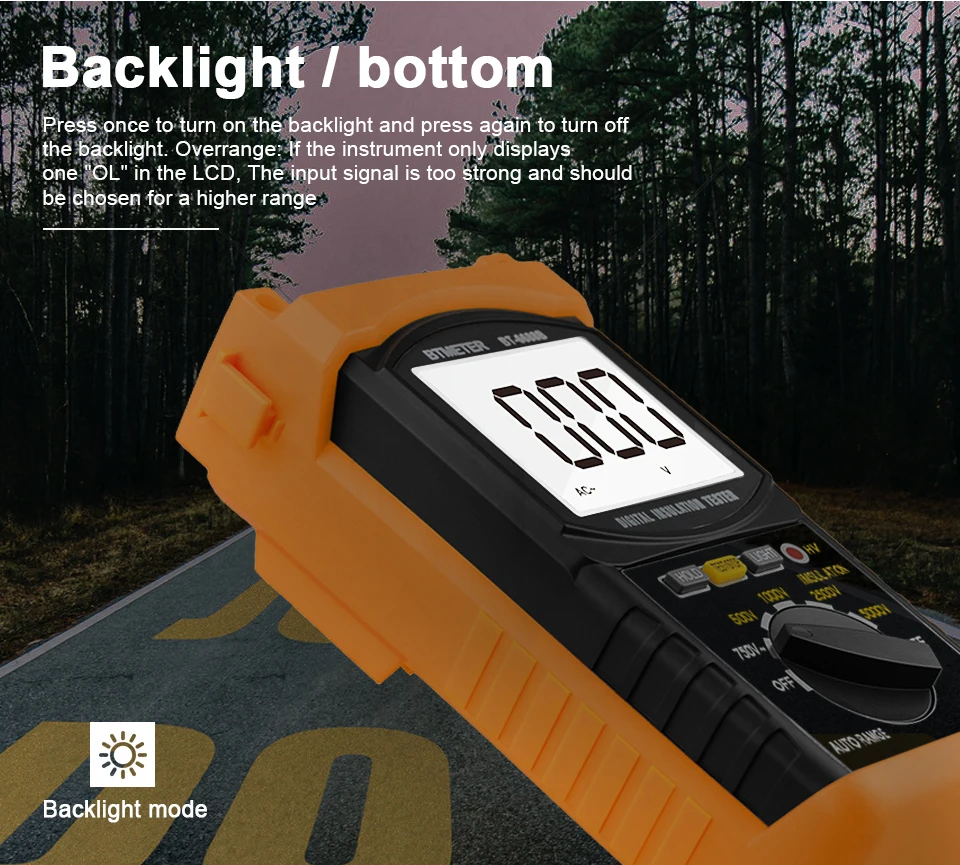 BTMETER BT-6688B Цифровой тест сопротивления изоляции er, тестовое напряжение 5000 в, сопротивление изоляции 200 г Ом, Высоковольтная индикация