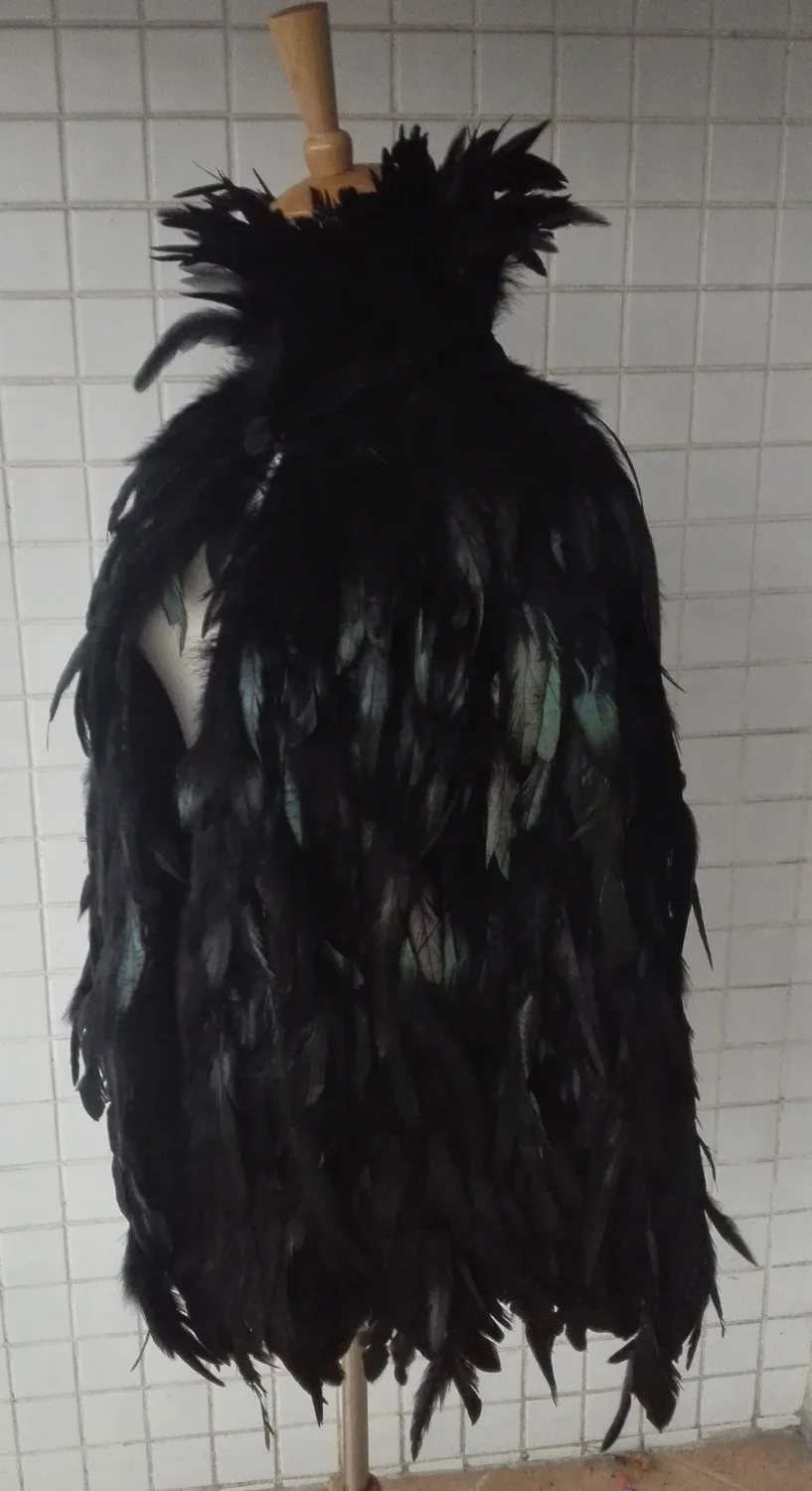 Потрясающее пончо с петухом и перьями # FC16012 | Аксессуары для одежды