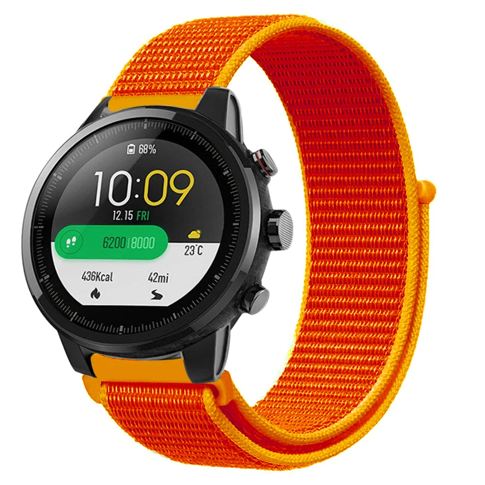 Нейлоновая тканая группа часов цветная замена 22 мм ремешок для часов Amazfit Stratos Pace 2 для Xiaomi Huami Amazfit Pace браслет