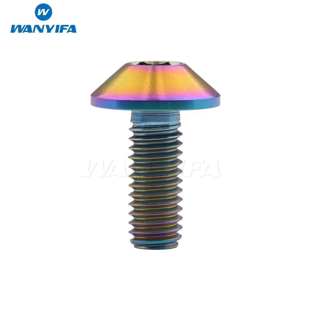 Rainbow Wanyifa Титан Ti кнопку Аллен с шестигранной головкой M6x 12 15 20 мм болт 3 цвета - Цвет: Rainbow