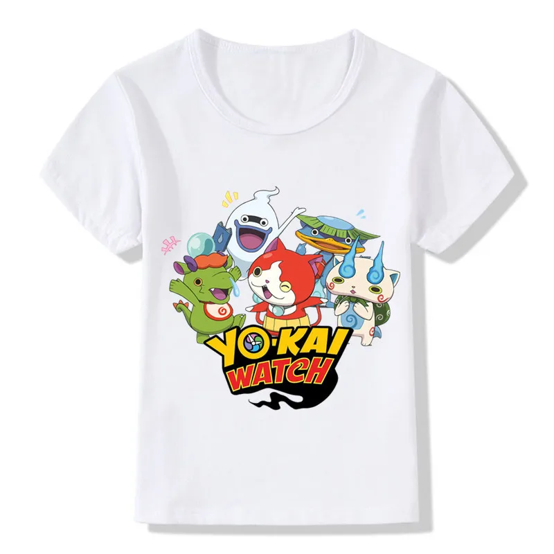Детские смешные футболки Yo Kai Watch с мультяшным дизайном топы для мальчиков и