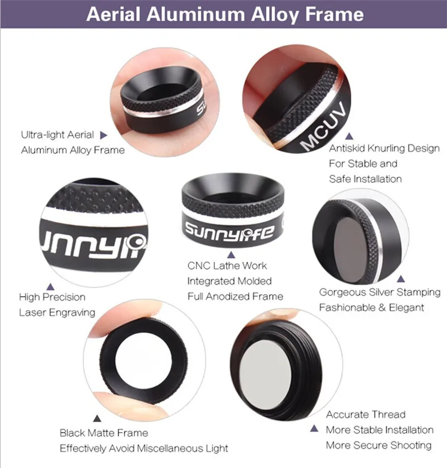 UV MCUV Filters Camera Lens Filter Aluminum Alloy with Sunshade Function for DJI Mavic Air Drone | Электроника