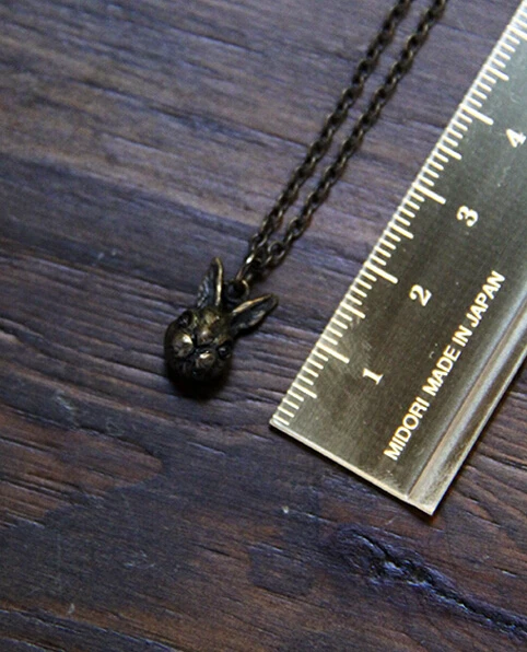 

Wholesale Handmade Retro Little Rabbit Head Pendant Necklace Girl Gift Jewelry--12pcs/Lot