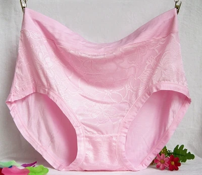 2 шт./лот,, женские трусы, нижнее белье, плюс размер, 6XL, нижнее белье, сексуальные кружевные женские трусики с цветами - Цвет: Розовый