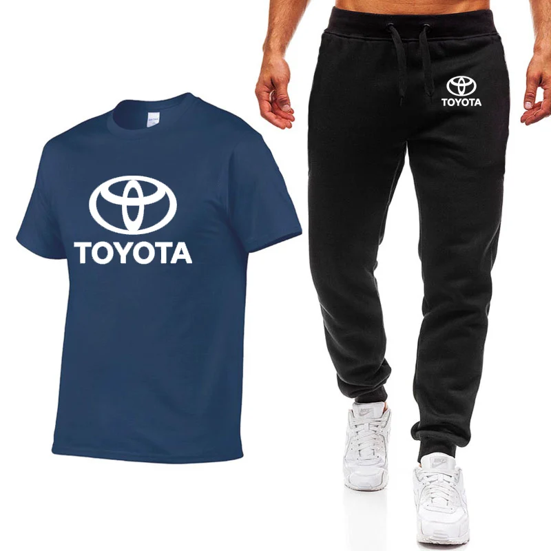 Модные летние мужские футболки с логотипом автомобиля Toyota повседневная
