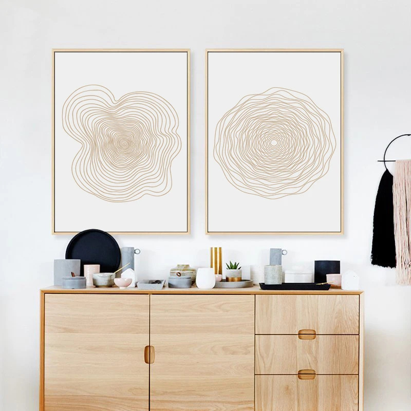 Элегантные абстрактные круглые украшения Картина на холсте постер с принтом