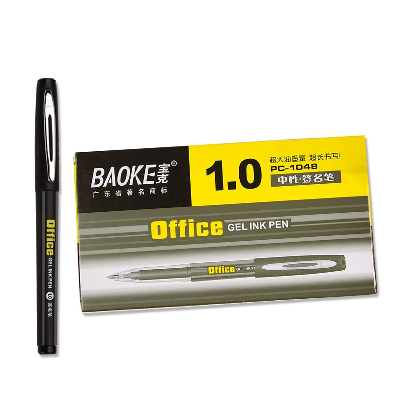 Baoke PC1048 нейтральная ручка 1,0 мм Большая емкость студенческая офисная специальная подпись ручка - Цвет: 12pcs black
