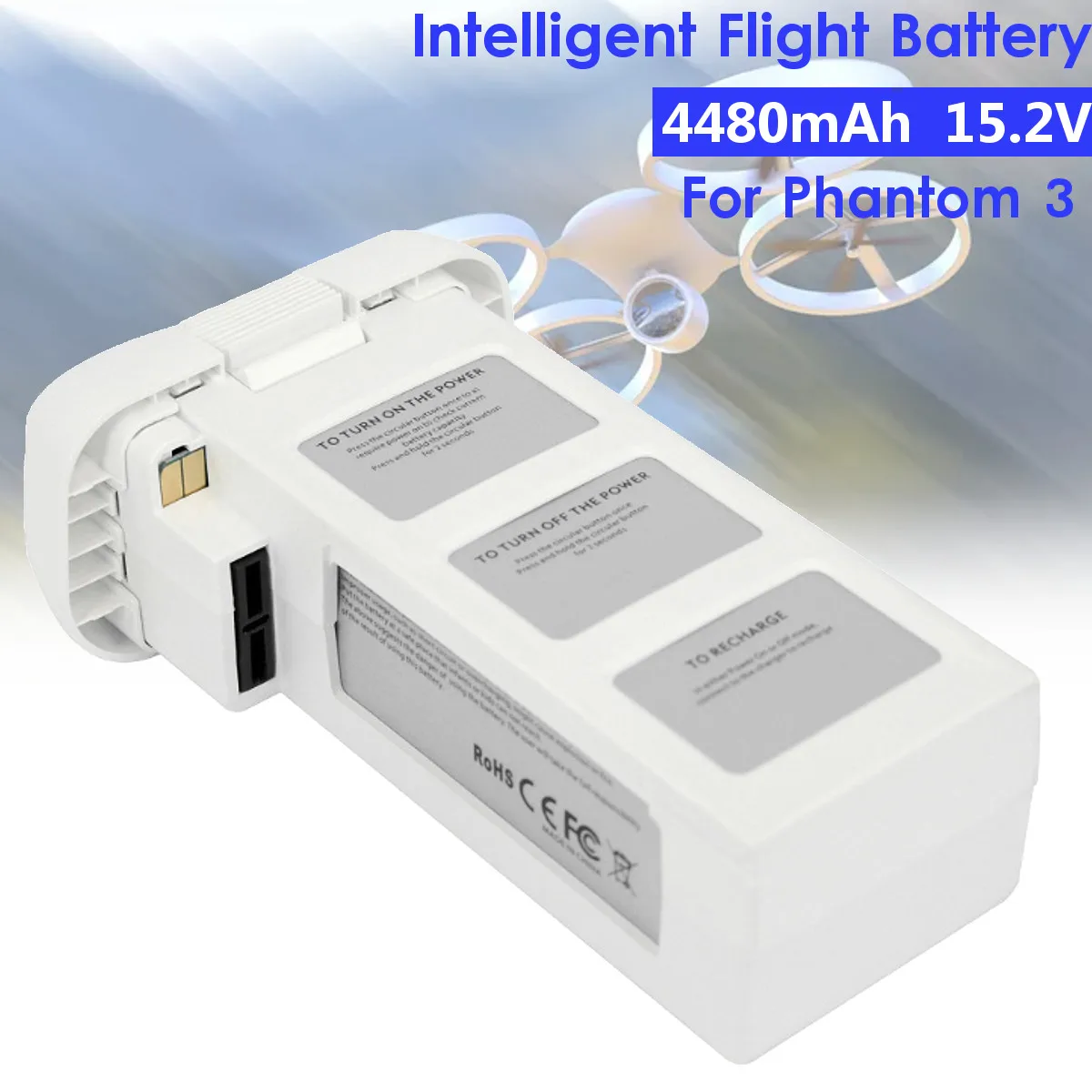 Для DJI Phantom 2 3 4480mAh 5200mAh аккумулятор для дрона s обновленная запасная батарея большой емкости Vision+ Квадрокоптер 66.6Wh 10C