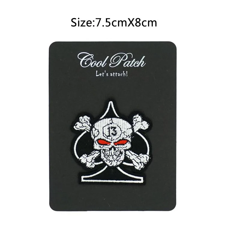 Ace Of Spades 13 Skull Outlaw Biker Chopper Cafe Racer MC мотоцикл патч на жилет с вышивкой|iron on|motorcycle vest