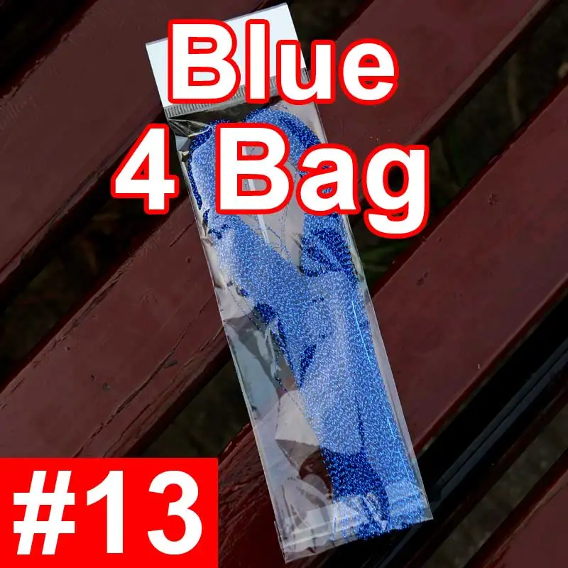 4 bags color n13 Bimoo 4 упаковки Flashabou Мишура для завязывания мушек Хрустальная вспышка для приманка с крючками материал для изготовления Krystal пряди золото серебро Радуга Розовый - Цвет: 4 bags color n13