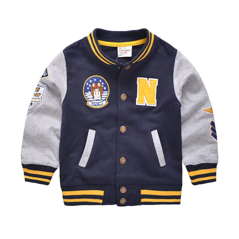 Baby Boys Girls Clothes Spring Autumn Season V-neck Baseball Jacket Letter Outerwear For 2-6Y Kids Fashion clothing | Детская одежда и