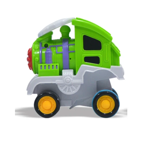 Green Автомобиль мальчик игрушки для детей поезд девочка детские игрушки транспорт трюк прокатки поезд игрушка пластиковая модель подарки на день рождения Детская напольная игра игрушка - Цвет: Green