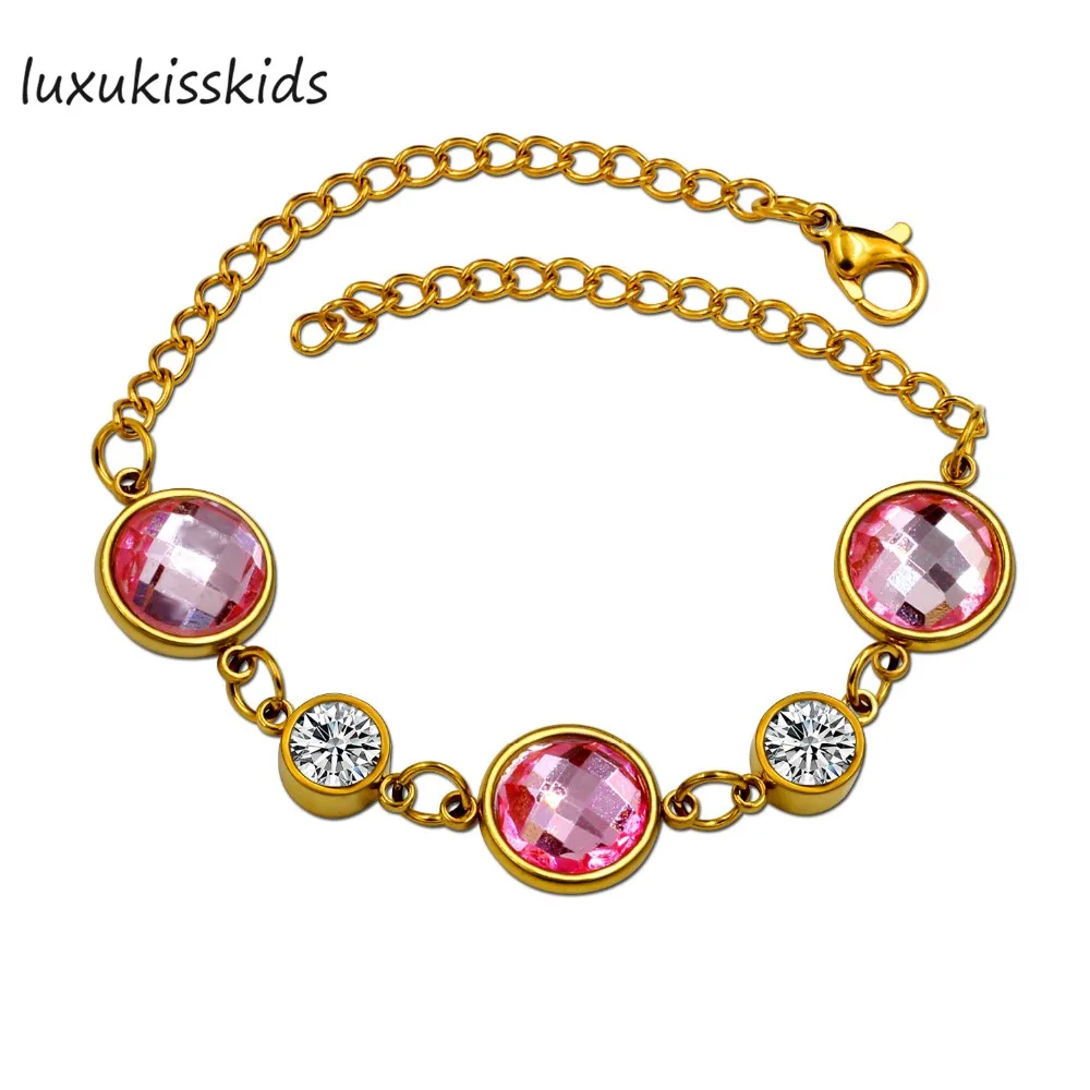 Роскошные ювелирные изделия LUXUKISSKIDS золотистый браслет для женщин круглые