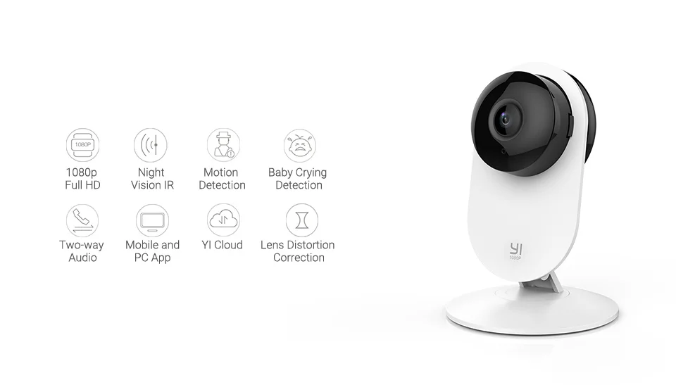 Домашняя камера YI 1080p Home Camera | Режим ночной съемки | Обнаружение движения | Двусторонняя аудиосвязь | Облачное хранилище