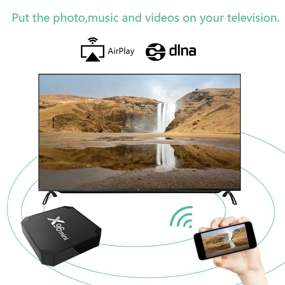 Rovtop X96 мини Smart tv Box Android 7 1 OS 4 к приставка 2 Гб 16 Amlogic S905W четырехъядерный X96mini ГБ 8 WiFi