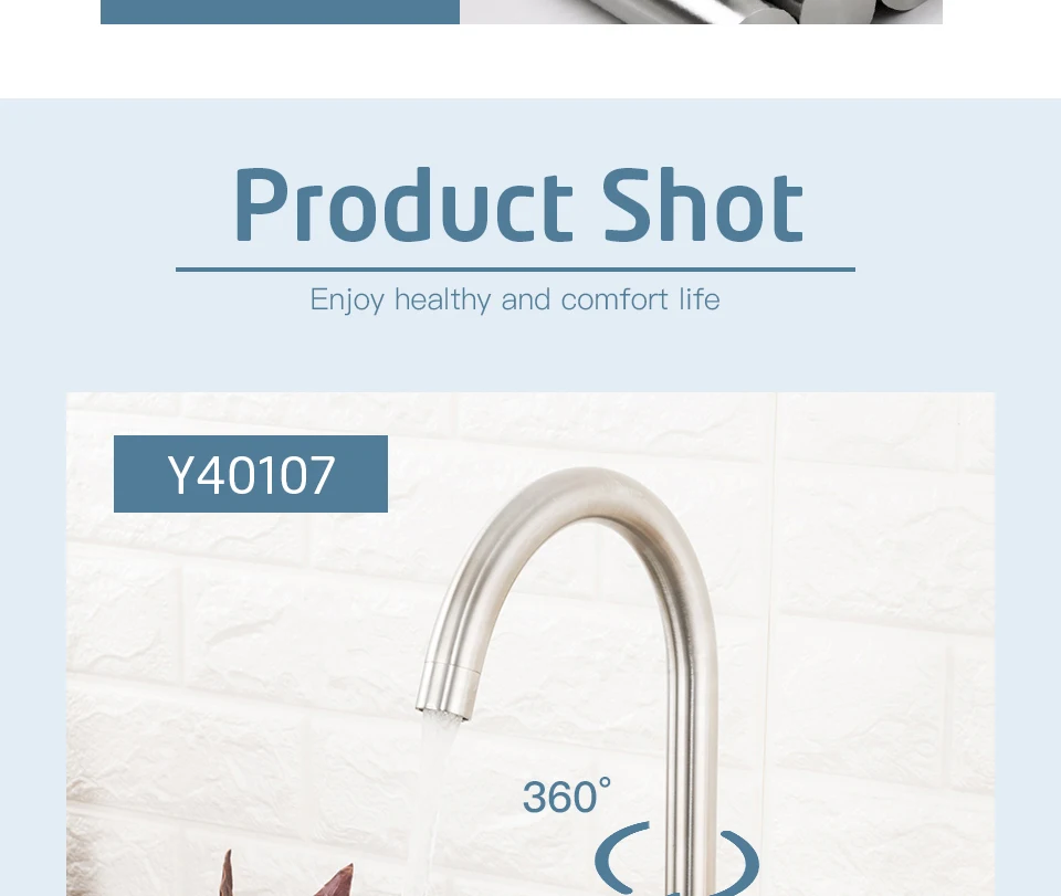 Frap Stainless Steel Kitchen Faucet Hot& Cold Water 360 Rotate Oatmeal Mixer Faucet for Kitchen Torneira Cozinha Y40107/-1