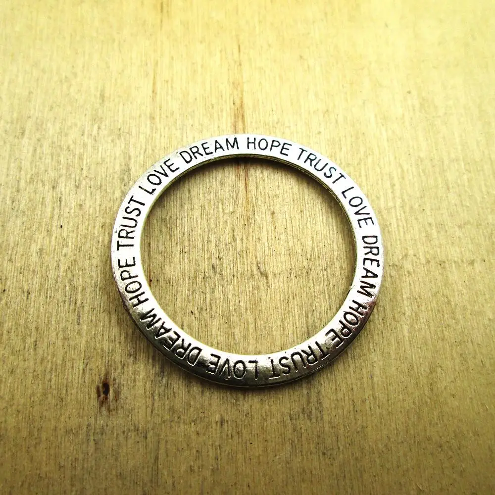 Круглые кольца Hope.Trust.Love.Dream подвеска сделай сам ожерелье/браслеты с подвесками