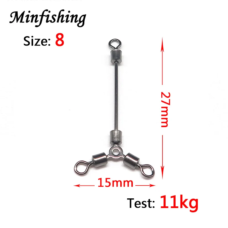 Minfishing 25 шт. рыболовные Вертлюги мяч роликовые поворотные рыболовные аксессуары Морская рыбалка 3-ходовой поворотный - Цвет: Size 8