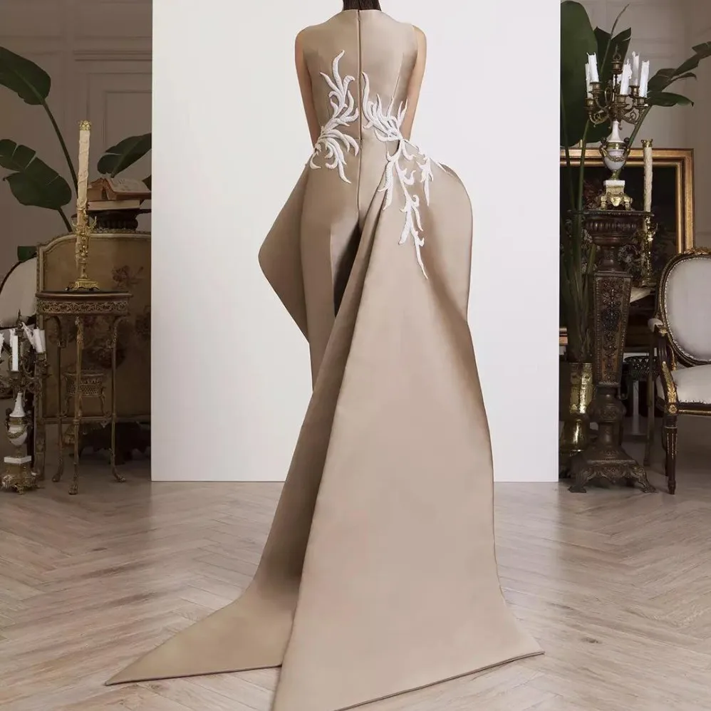 Специальные Дизайнеры вечернее платье атласное vestido de festa robe de soiree avondjurk вечернее платье с кружевной аппликацией платья элегантные длинные