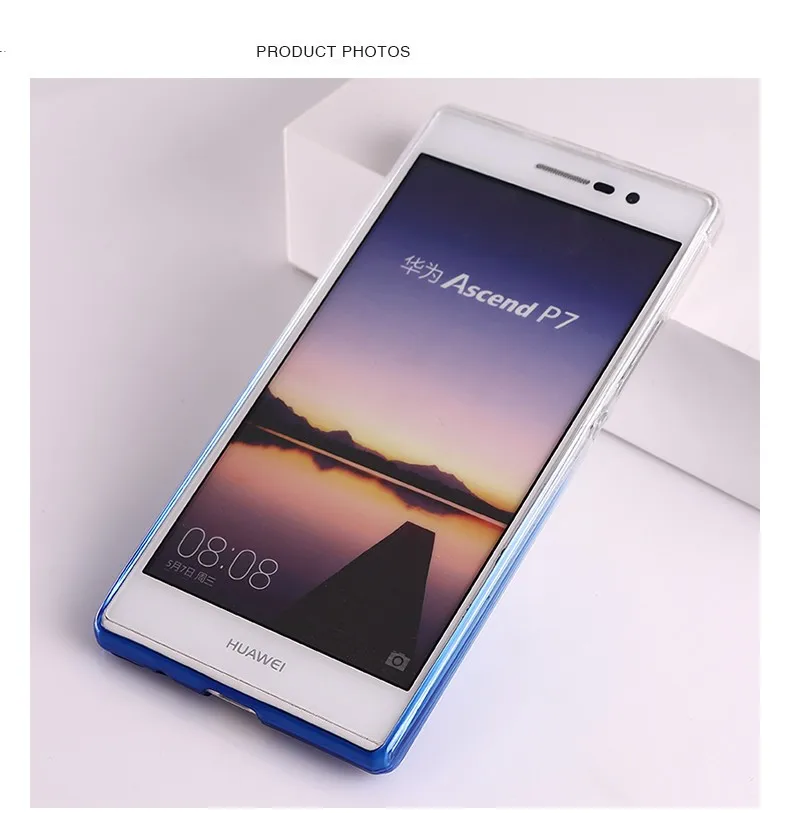 Для huawei P7 чехол Ультратонкий Мягкий ТПУ гелевый силиконовый градиентный чехол s чехол для huawei Ascend P7 Phone Clear Fundas Capa