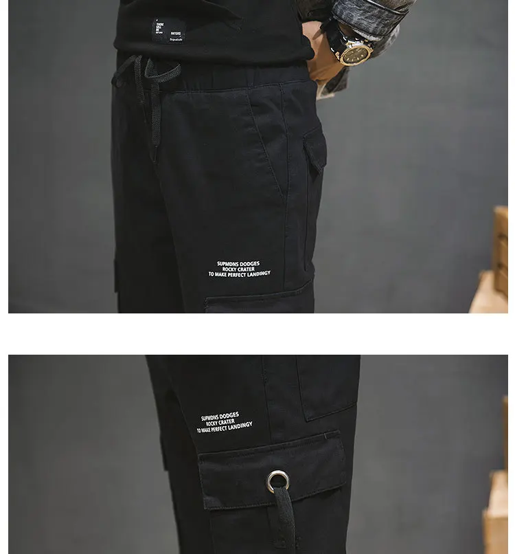 Брюки мужские камуфляжные с карманами Джоггеры в стиле хип хоп штаны карго стиль