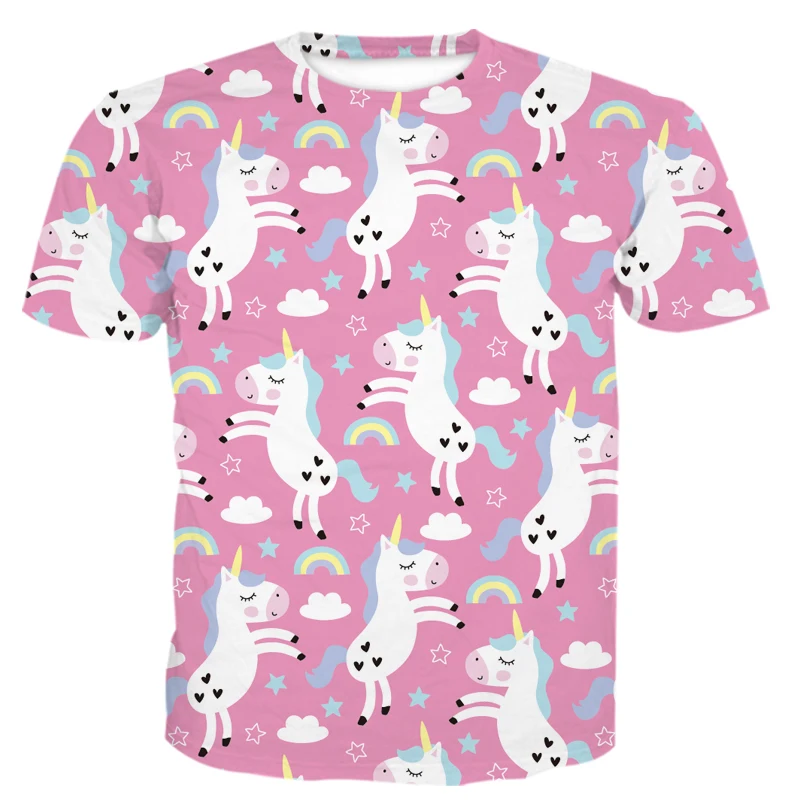 Летняя одежда для подростков 2019 футболка мальчиков и девочек 3D с короткими