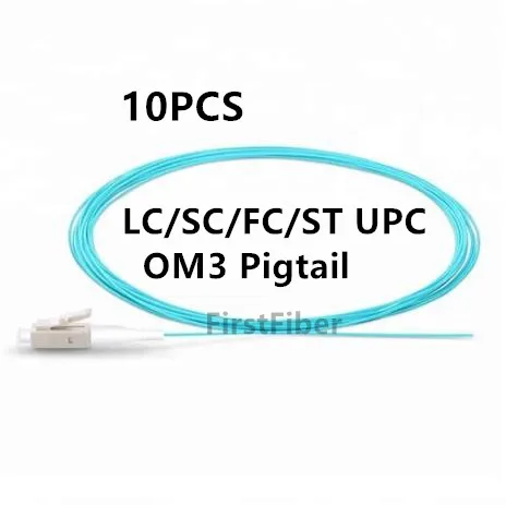 1 м 10 шт SC/LC UPC OM3 волоконно оптический Pigtail 0 9 мм куртка ПВХ симплексный 50/125