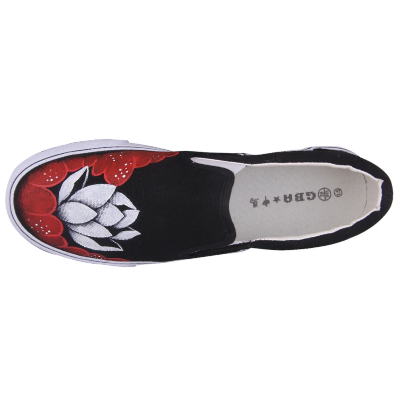 Новые модные летние парусиновые туфли с ручной росписью женская повседневная