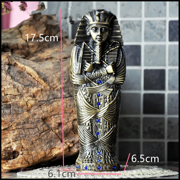 Металлическая ручка коробки египетский фараон фигурка подарок контейнер для