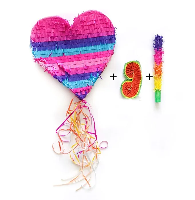 Heart Pinata 36*12,5*36 см большие Pinatas-Висячие единороги Pinata, дети, девочки, день рождения, Заполняемые, вечерние реквизиты - Цвет: Heart Pinata