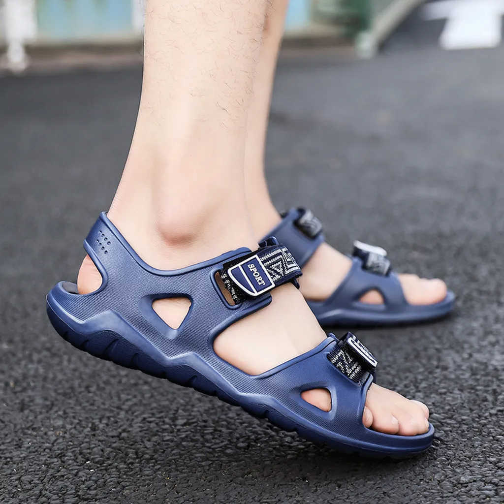 Мужские уличные сандалии SAGACE черные повседневные пляжные Нескользящие дышащие