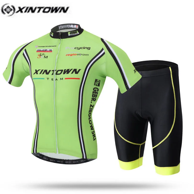 

XINTOWN Pro Bike Jersey Bib Shorts Sets Men Riding mtb Bicycle Clothing Suits Green Black Male Ropa Ciclismo Cycling Shirts