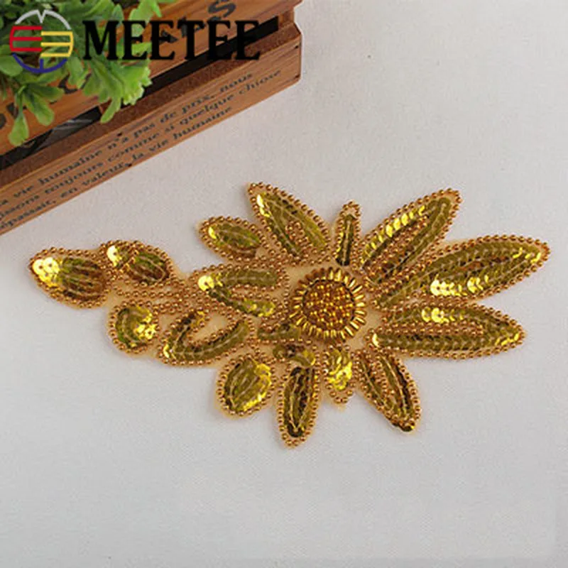 Meetee 5 шт. 21 5X10 см блесток цветок патчи палочка на Patche DIY сценическая одежда