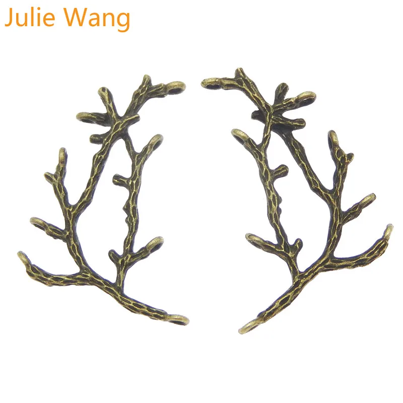 Julie Wang 5 шт. сплав филиал подвеска под бронзу старину кулон соединитель ручной