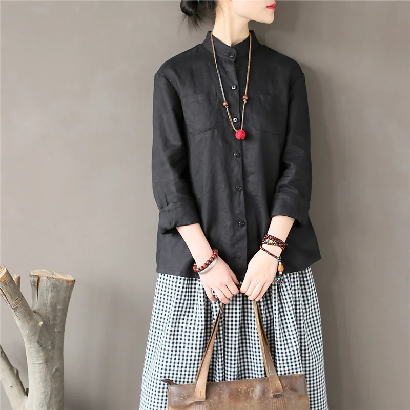 Рубашка женская белая черная с длинным рукавом | Тематическая одежда и униформа