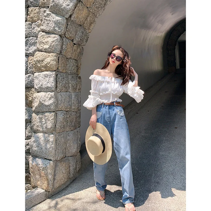 Женское кружевное платье-футболка весеннее платье в Корейском стиле с открытыми