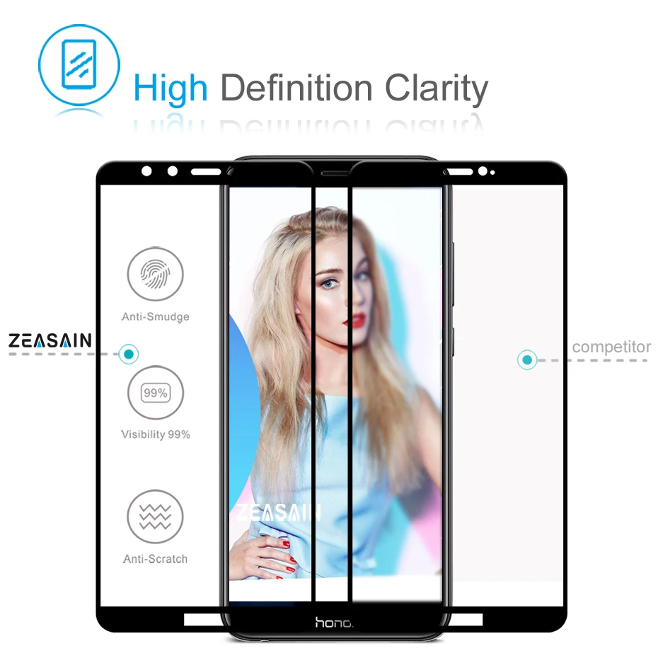 ZEASAIN 9H полное покрытие закаленное стекло для huawei Honor 9 Lite Honor9 Lite защита экрана 2.5D Закаленное стекло пленка