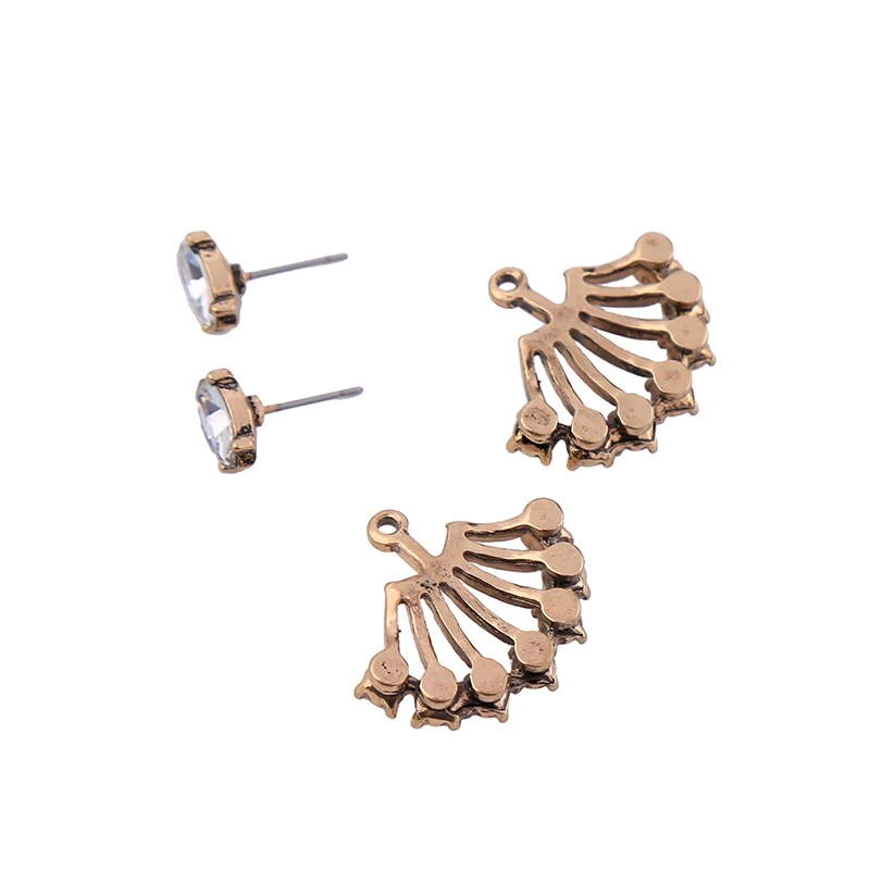 Женские винтажные серьги с акриловым жемчугом в форме вентилятора модные